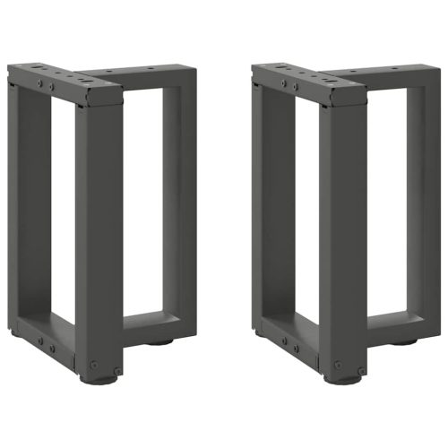 2 db antracitszürke, T-alakú acél dohányzóasztal láb 38x25x(42-43) cm