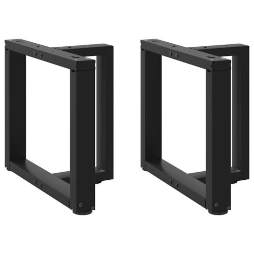 2 db fekete, T-alakú acél dohányzóasztal láb 50x25x(42-43) cm