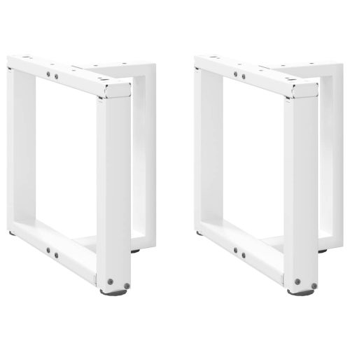 2 db fehér, T-alakú dohányzóasztal láb 50x25x(42-43) cm acél dohányzóasztal láb