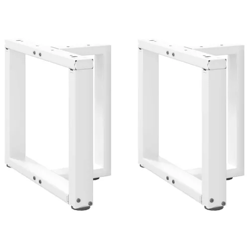 2 db fehér, T-alakú dohányzóasztal láb 50x25x(42-43) cm acél dohányzóasztal láb