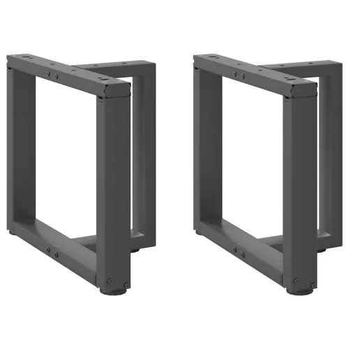 2 db antracitszürke, T-alakú acél dohányzóasztal láb 50x25x(42-43) cm
