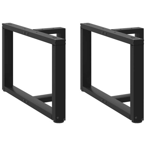2 db fekete, T-alakú acél dohányzóasztal láb 60x25x(42-43) cm