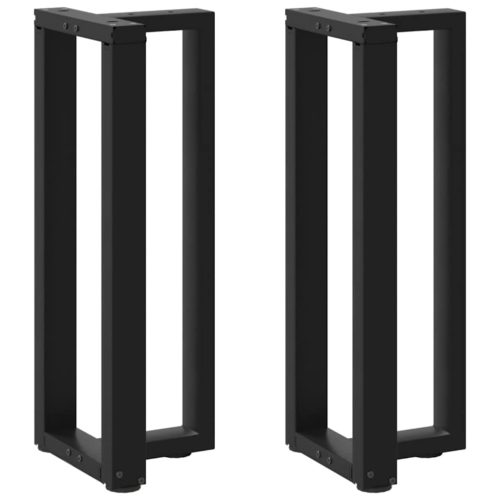 2 db fekete, T-alakú acél konzolasztal láb 25x28x(72-73) cm