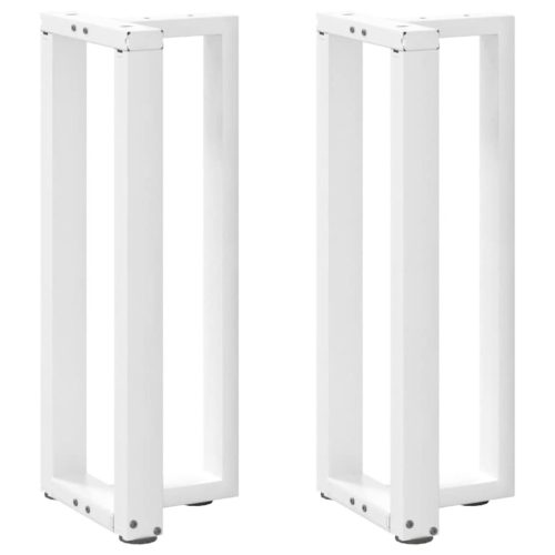 2 db fehér, T-alakú acél konzolasztal láb 25x28x(72-73) cm