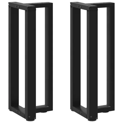 vidaXL 2 db fekete, T-alakú acél konzolasztal láb 38x25x(72-73) cm