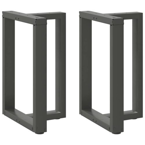 2 db antracitszürke, T-alakú acél étkezőasztal láb 50x35x(72-73) cm