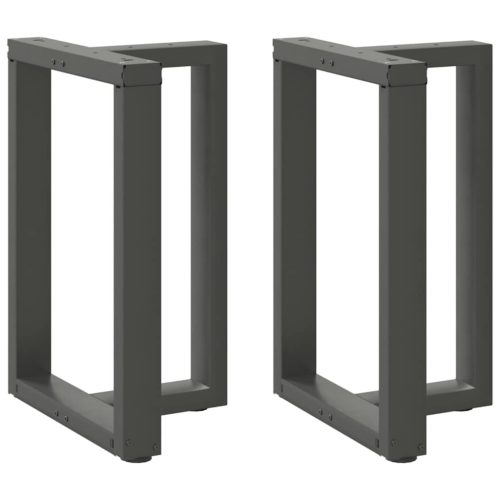 2 db antracitszürke, T-alakú acél étkezőasztal láb 60x35x(72-73) cm