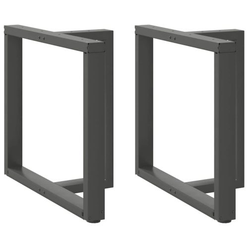 2 db antracitszürke, T-alakú acél étkezőasztal láb 70x35x(72-73) cm