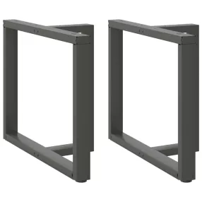   2 db antracitszürke, T-alakú acél étkezőasztal láb 90x35x(72-73) cm