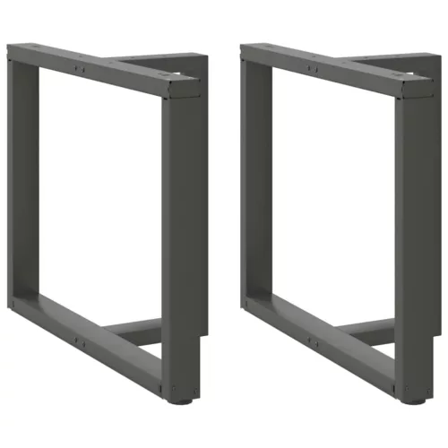 2 db antracitszürke, T-alakú acél étkezőasztal láb 90x35x(72-73) cm