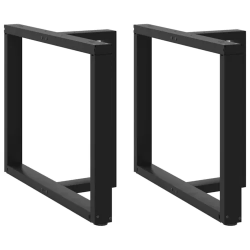 2 db T-alakú étkezőasztal láb fekete 100x35x(72-73) cm acél étkezőasztal