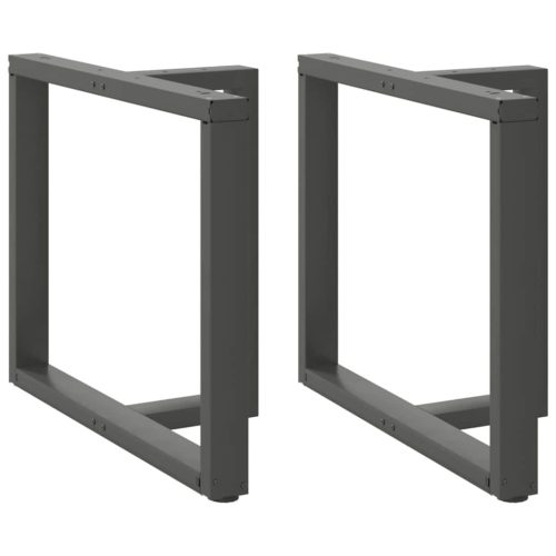 2 db antracitszürke, T-alakú acél étkezőasztal láb 100x35x(72-73) cm