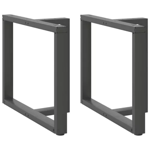 vidaXL 2 db antracitszürke, T-alakú acél étkezőasztal láb 100x35x(72-73) cm