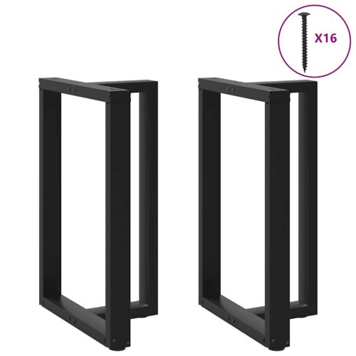 2 db fekete, T-alakú acél bárasztalláb 60x35x(90-91) cm