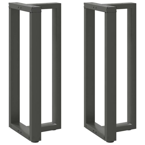 2 db antracitszürke T-alakú acél bárasztalláb 40x35x(100-101) cm