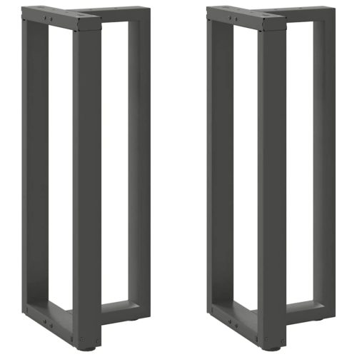 2 db antracitszürke T-alakú acél bárasztalláb 50x35x(100-101) cm