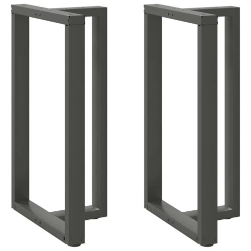 2 db antracitszürke T-alakú acél bárasztalláb 60x35x(100-101) cm