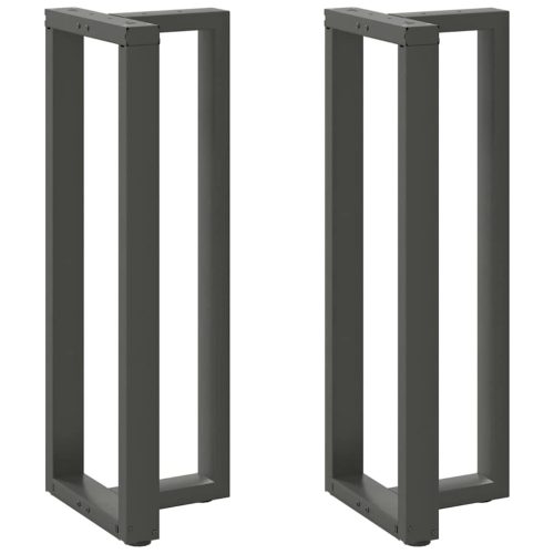 2 db antracitszürke T-alakú acél bárasztalláb 50x35x(110-111) cm