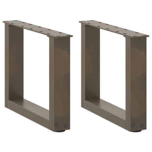 2 db U alakú natúr acél dohányzóasztal láb 40x(30-31) cm