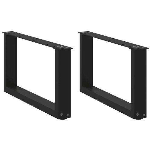 2 db U alakú dohányzóasztal láb fekete 60 x (30-31) cm acél dohányzóasztal láb