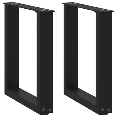 2 db U alakú dohányzóasztal láb fekete 28 x (42-43) cm acél dohányzóasztal láb