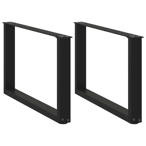 2 db U alakú dohányzóasztal láb fekete 60 x (42-43) cm acél dohányzóasztal láb
