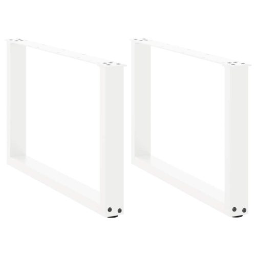 2 db U alakú dohányzóasztal láb fehér 60 x (42-43) cm acél dohányzóasztal láb