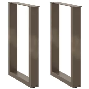 2 db U alakú étkezőasztal láb natúr acél 50x(72-73) cm