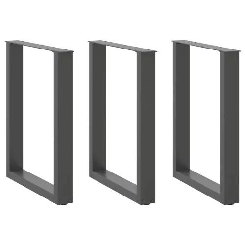 3 db antracitszürke, U alakú étkezőasztal láb 70 x (72-73) cm acél