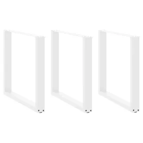   3 db U alakú étkezőasztal láb fehér 80 x (72-73) cm acél étkezőasztal láb