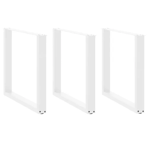 3 db U alakú étkezőasztal láb fehér 90 x (72-73) cm acél étkezőasztal láb