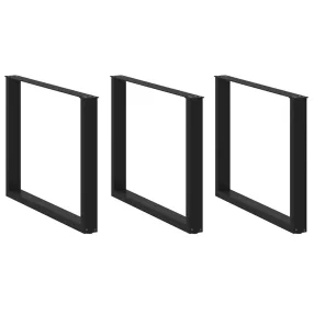   3 db U alakú étkezőasztal láb fekete 100 x (72-73) cm acél étkezőasztalhoz