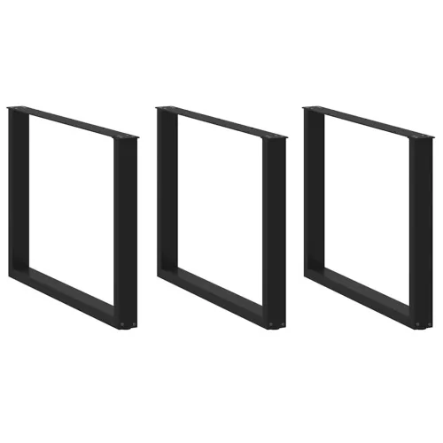 3 db U alakú étkezőasztal láb fekete 100 x (72-73) cm acél étkezőasztalhoz