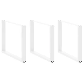   3 db U alakú étkezőasztal láb fehér 100 x (72-73) cm acél étkezőasztal láb