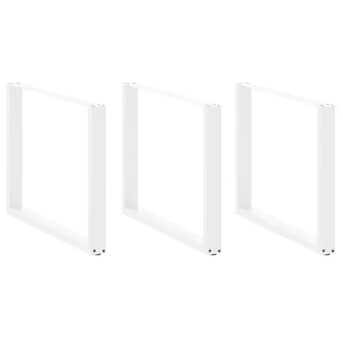 3 db U alakú étkezőasztal láb fehér 100 x (72-73) cm acél étkezőasztal láb