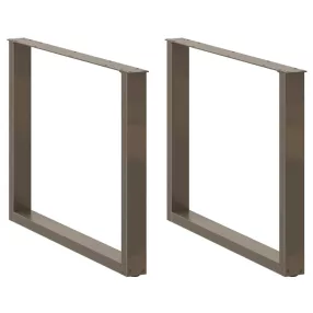   3 db U alakú étkezőasztal láb natúr acél 100 x (72-73) cm acél