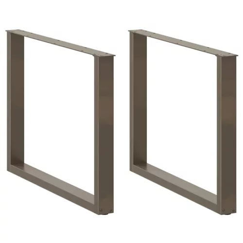 3 db U alakú étkezőasztal láb natúr acél 100 x (72-73) cm acél