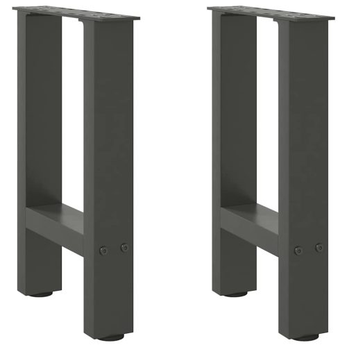 2 db antracitszürke acél dohányzóasztal láb 28 x (42-43) cm