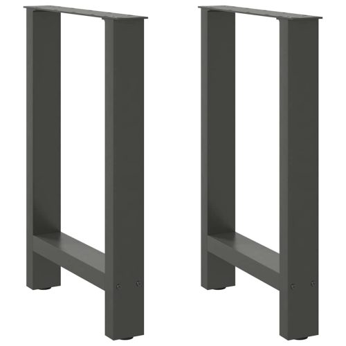 2 db antracitszürke acél étkezőasztalláb 50x(72-73) cm