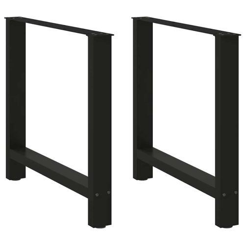 2 db fekete étkezőasztal láb 80 x (72-73) cm acél