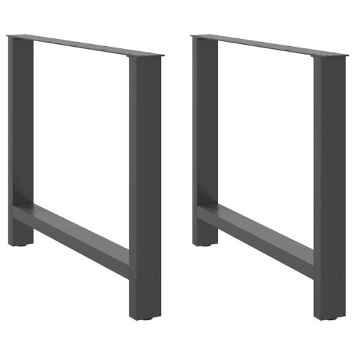 2 db antracitszürke acél étkezőasztalláb 90 x (72-73) cm