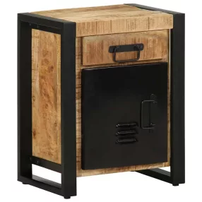 Éjjeli szekrény 40x30x50 cm tömör durva fa mangó