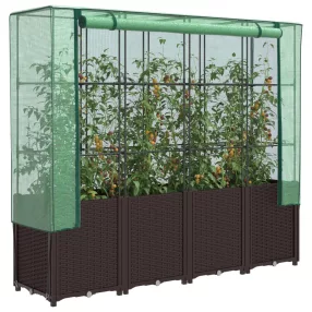  rattan megjelenésű magaságyás melegháztakaróval 160x40x153 cm
