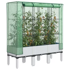   Rattan megjelenésű magaságyás melegháztakaróval 120x40x140 cm
