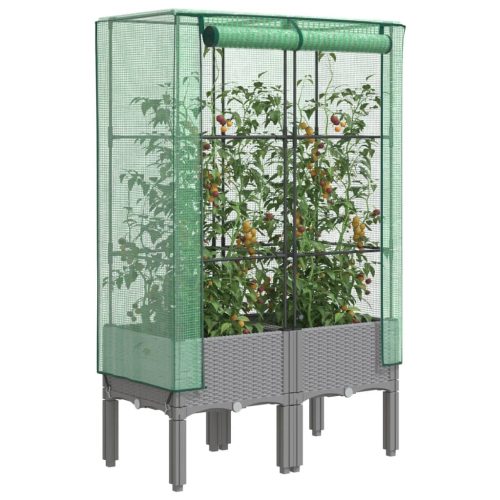 rattan megjelenésű magaságyás melegháztakaróval 80x40x140 cm