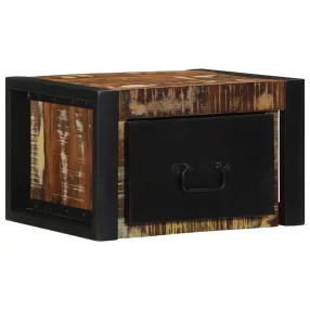   többszínű tömör újrahasznosított fa éjjeliszekrény 40x35x25 cm