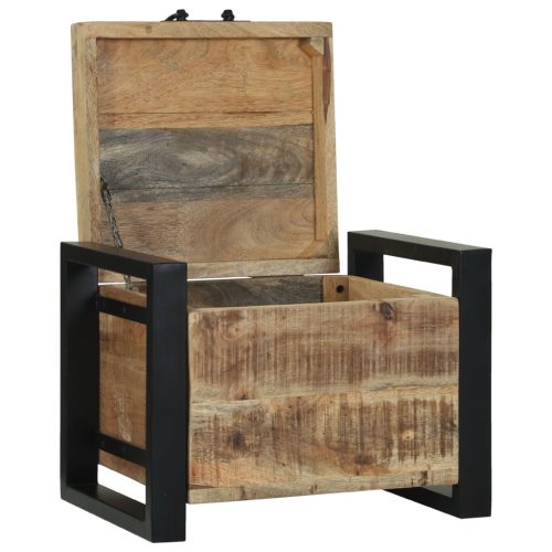 Tárolóládák 40x30x30cm Tömör mangófa és fém