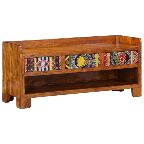 Cipőpad 100x35x45 cm Tömör akác fából