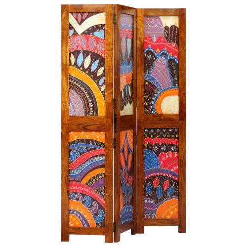 3 paneles szobafelosztó Mézbarna 35x1.5x160 cm Tömör akácfa