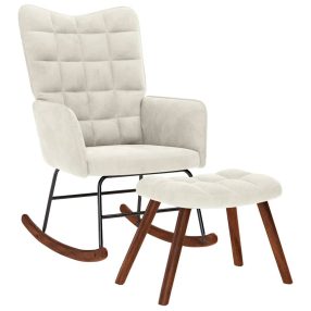 krémszínű bársony hintaszék ülőkével